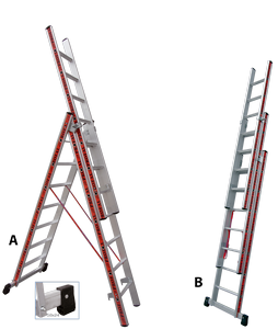 PROFAL LADDER OF THREE PIECES 2.25m 800308